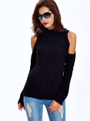 Malhas Femininas Sisjuly Cold Shoulder Turtle Neck