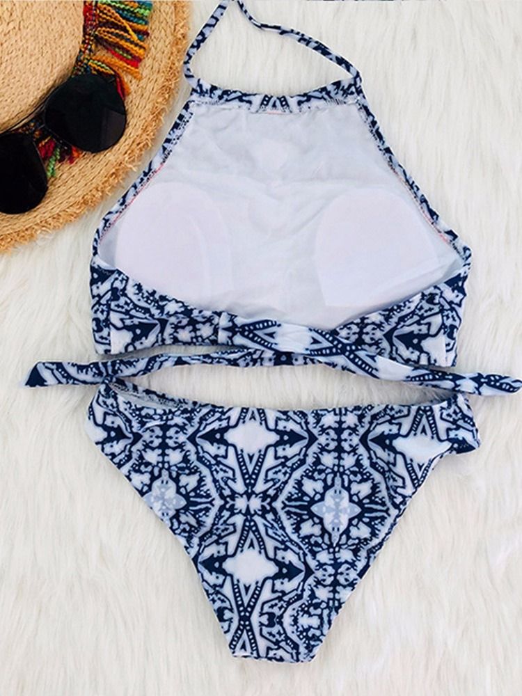 Conjunto Tankini Feminino Maiô Com Estampa De Praia