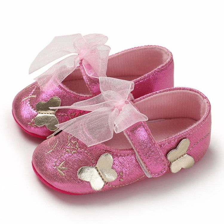 Sapatilhas De Bebê Com Velcro Bowknot