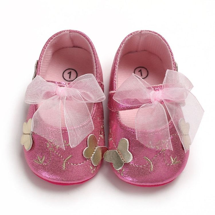 Sapatilhas De Bebê Com Velcro Bowknot