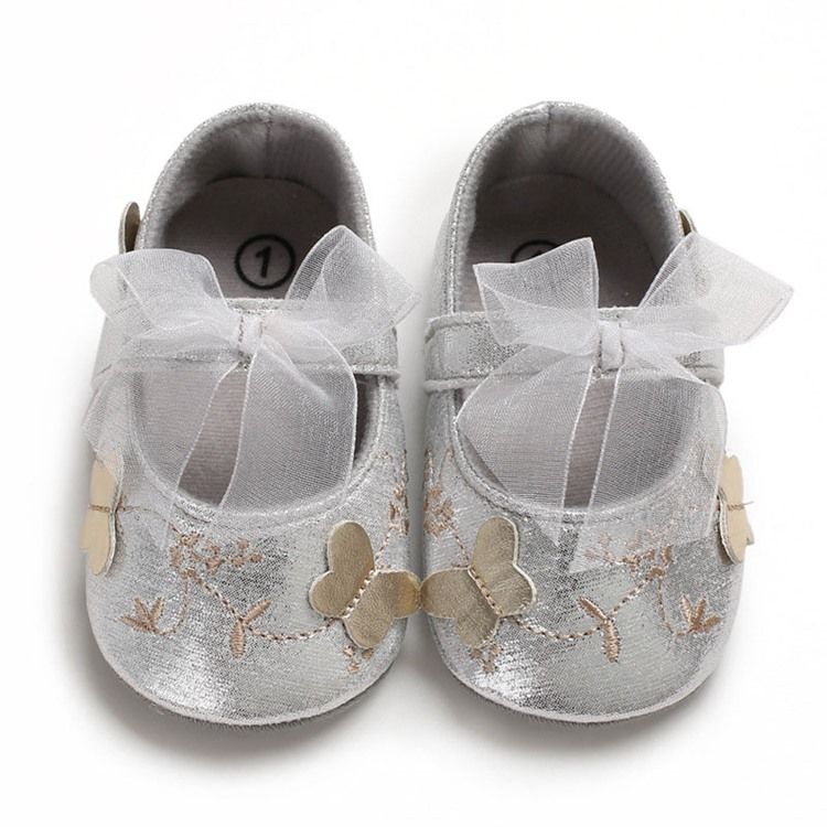 Sapatilhas De Bebê Com Velcro Bowknot