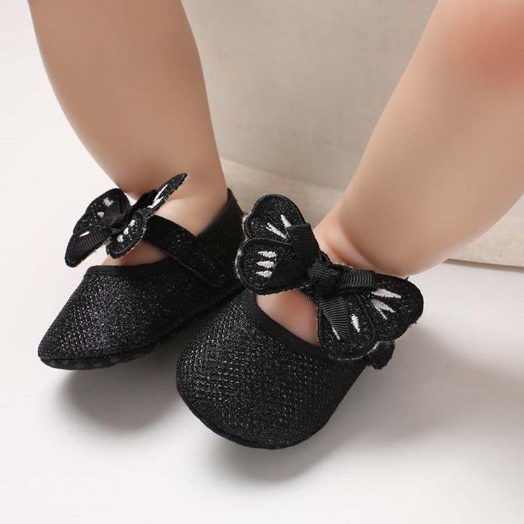 Sapatos De Criança De Velcro De Lantejoulas Bowknot