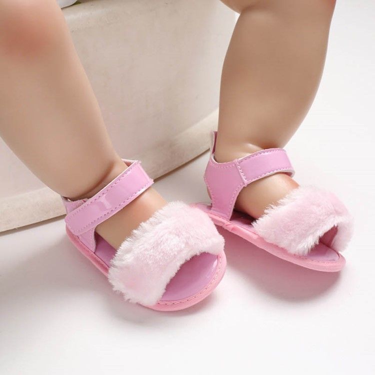 Sapatos De Velcro Simples Para Bebês Menina