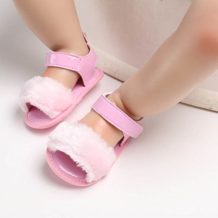 Sapatos De Velcro Simples Para Bebês Menina