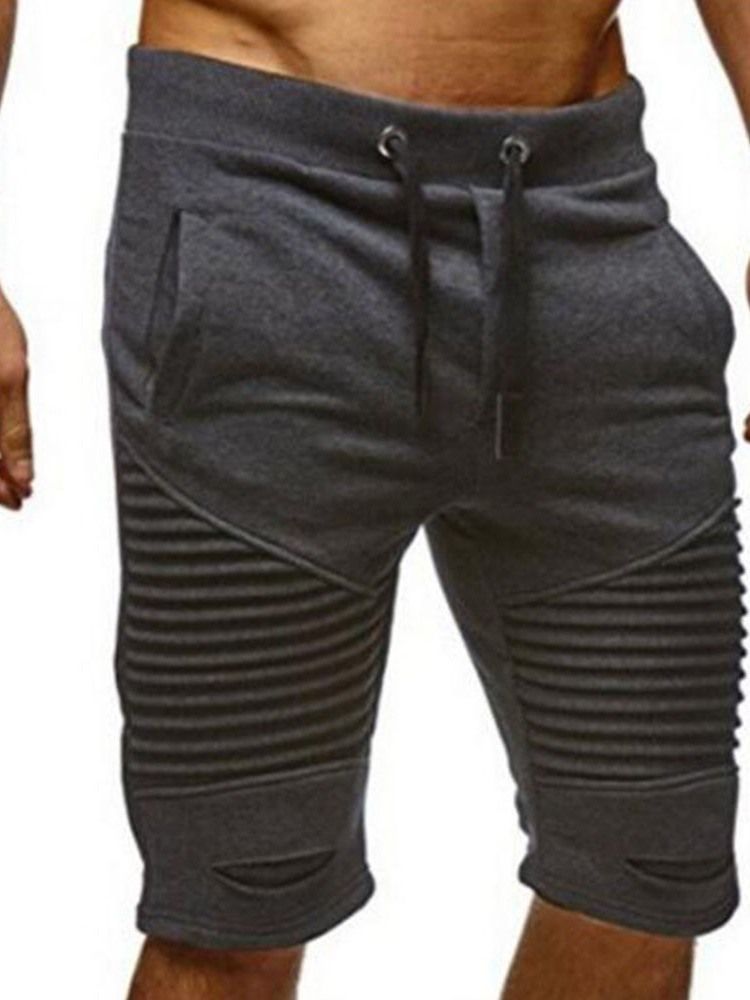 Calça Casual Masculina De Bolso Reto Listrada Com Cintura Média