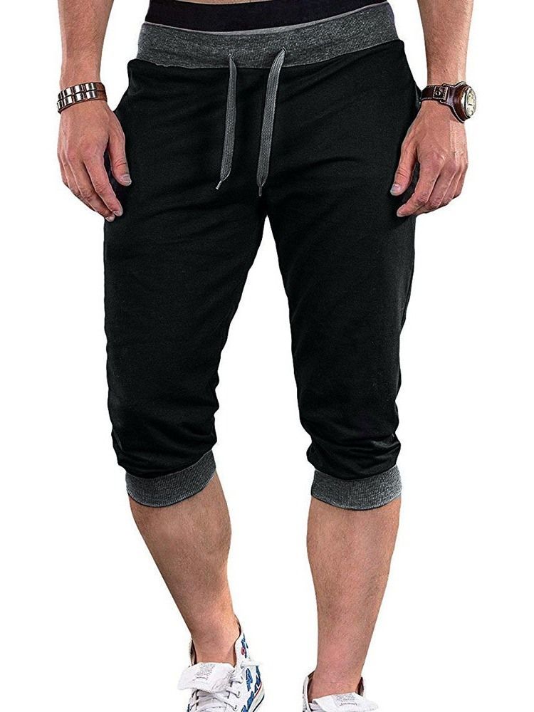 Calça Casual Masculina Com Cintura Média