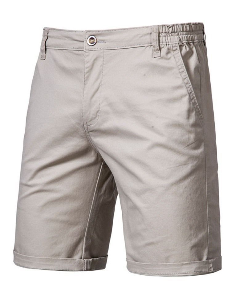 Calça Casual Masculina Reta Com Zíper De Bolso