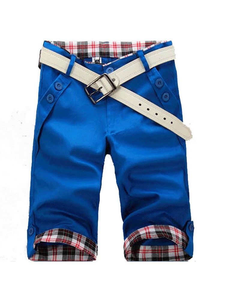 Calça Jeans Masculina Coreana Com Zíper De Botão Reto Com Bloco De Cores