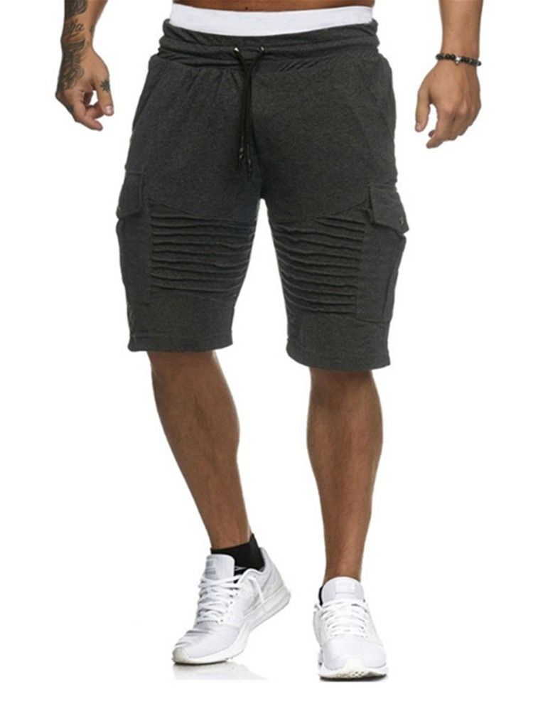 Short Harem Solto Liso Cintura Baixa Calção Casual Masculino