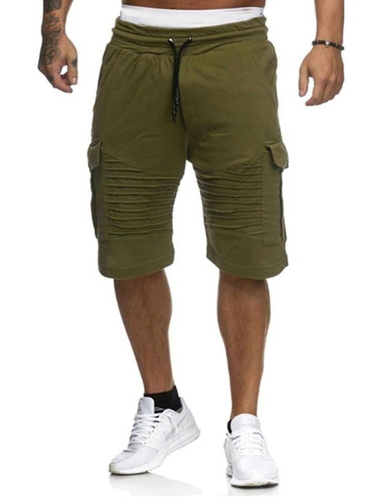 Short Harem Solto Liso Cintura Baixa Calção Casual Masculino