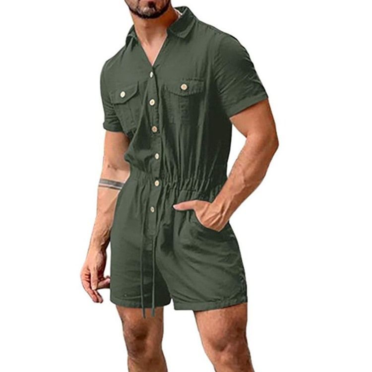 Shorts De Bolso Liso Masculino Macacões Macacões