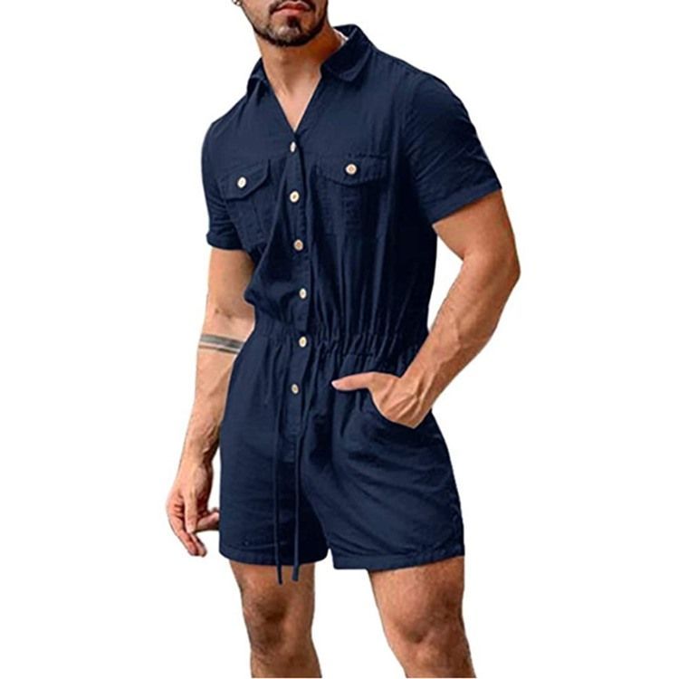 Shorts De Bolso Liso Masculino Macacões Macacões