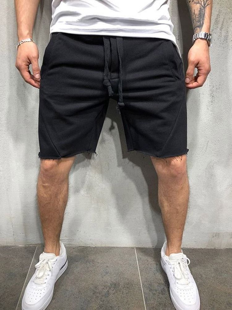 Shorts Casuais Com Cordões Simples Casuais Com Cordões