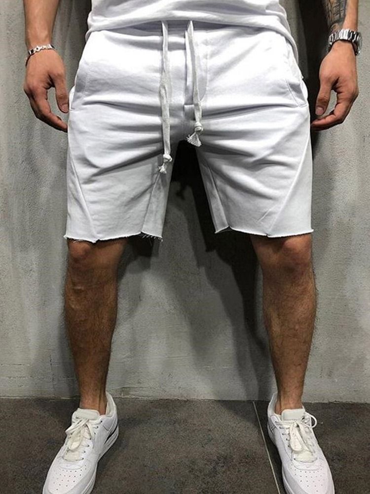 Shorts Casuais Com Cordões Simples Casuais Com Cordões