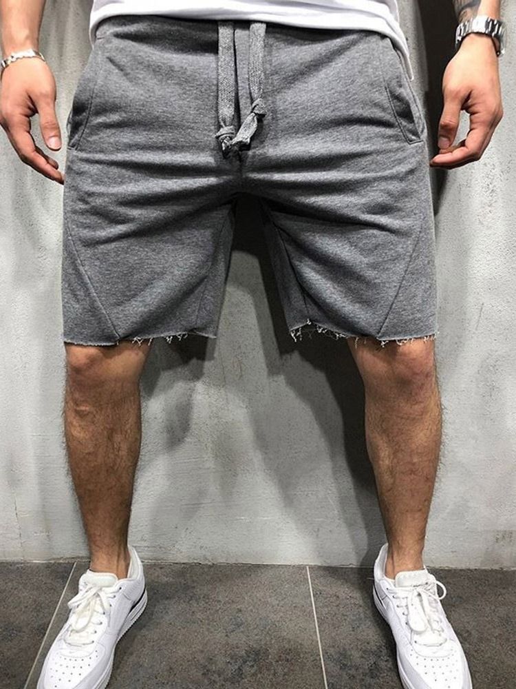 Shorts Casuais Com Cordões Simples Casuais Com Cordões