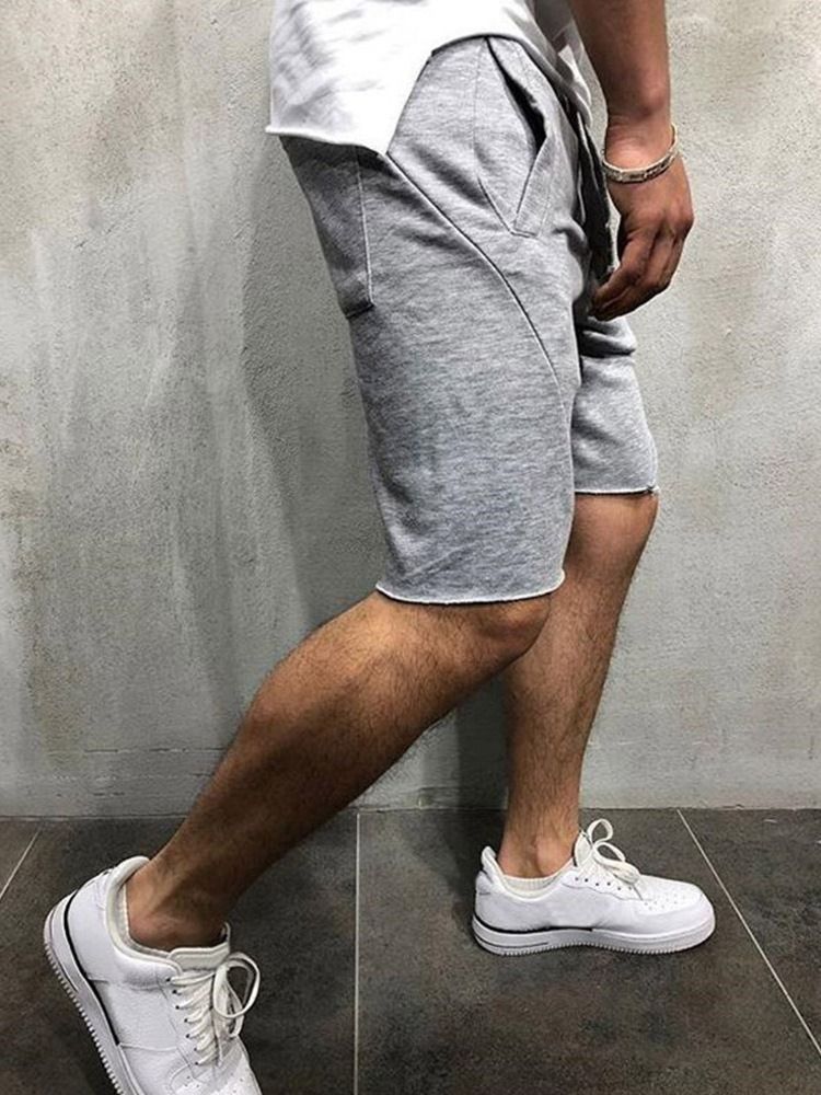 Shorts Casuais Com Cordões Simples Casuais Com Cordões