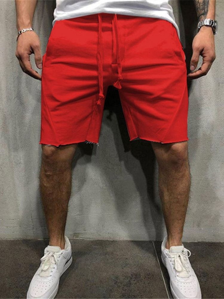 Shorts Casuais Com Cordões Simples Casuais Com Cordões