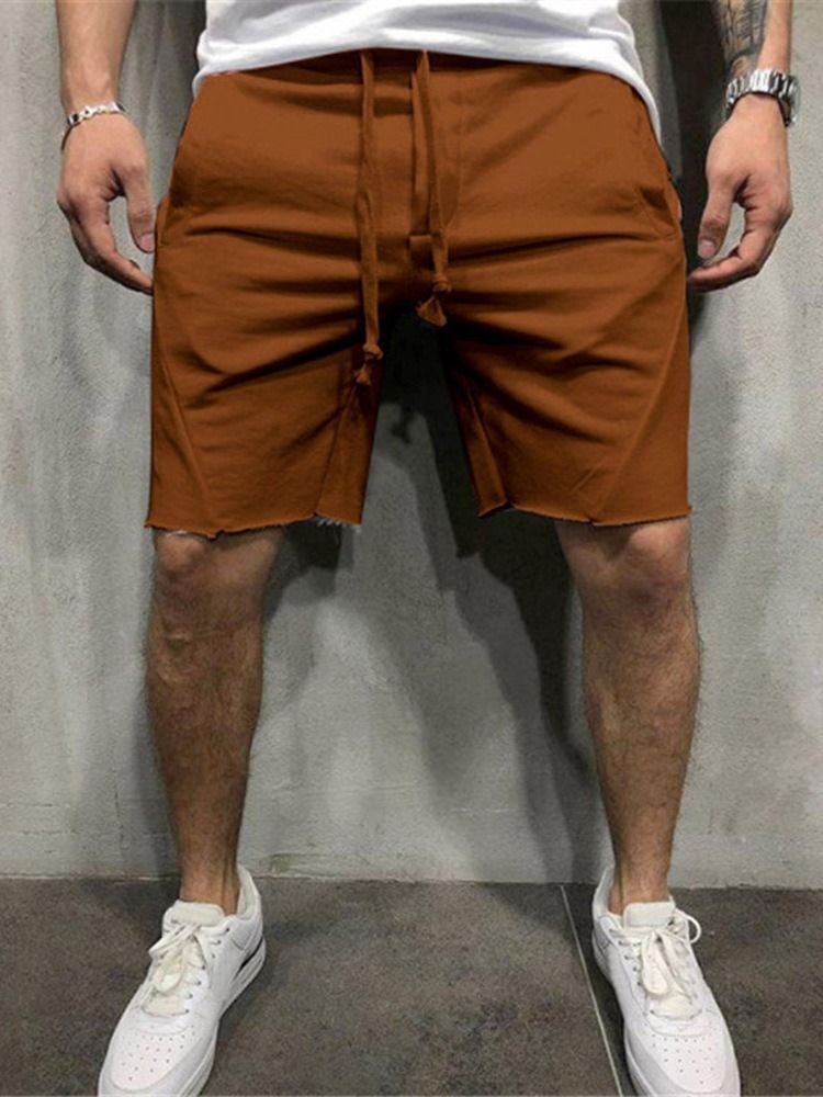 Shorts Casuais Com Cordões Simples Casuais Com Cordões