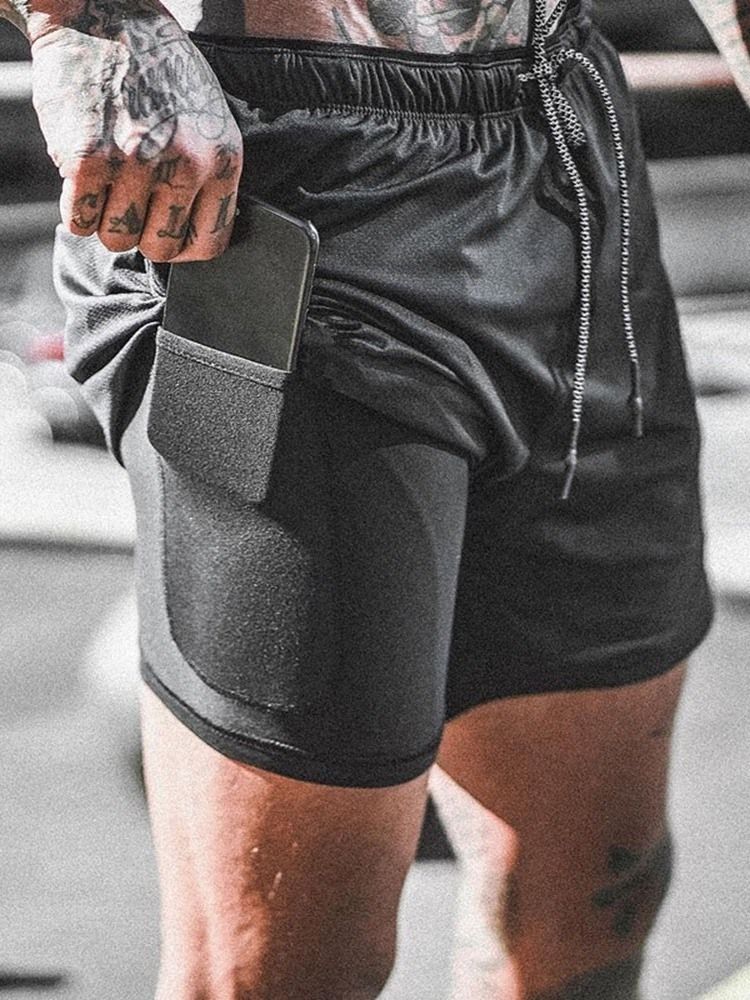 Shorts Casuais Masculinos Com Cordões