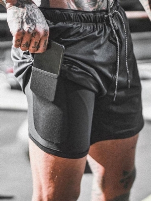 Shorts Casuais Masculinos Com Cordões