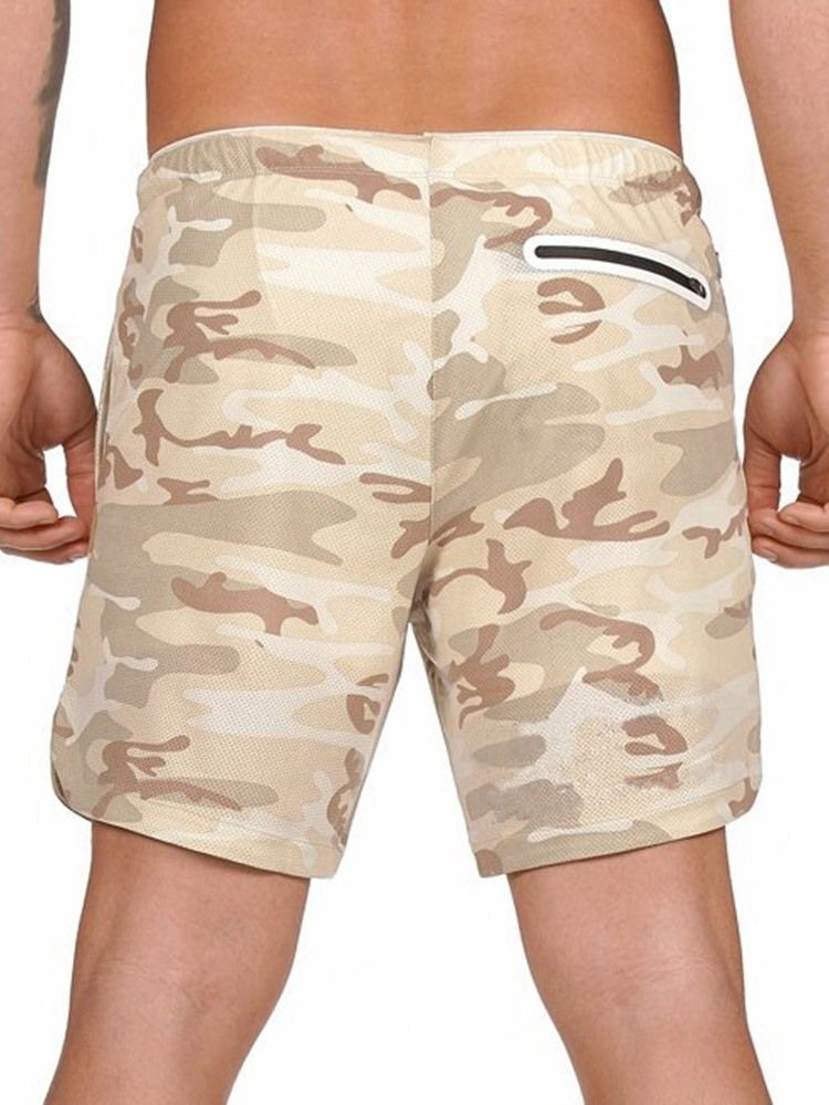 Shorts Casuais Masculinos Com Cordões