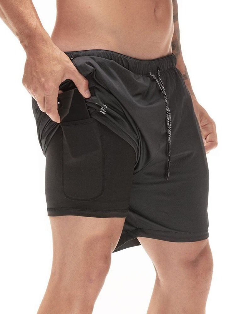 Shorts Casuais Masculinos Com Cordões