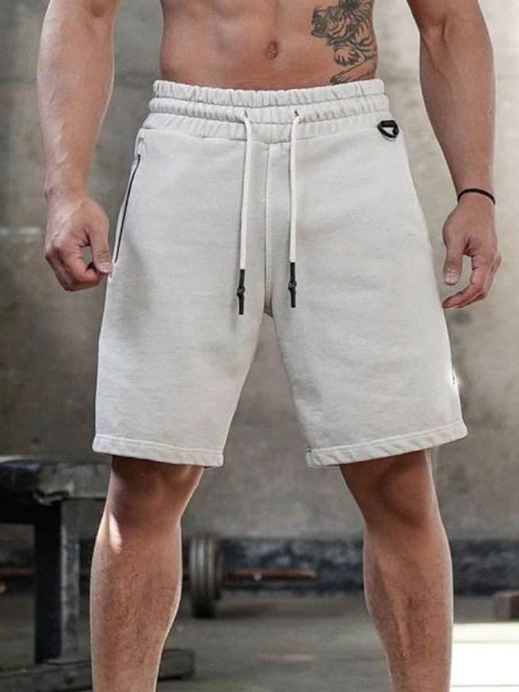 Shorts Casuais Masculinos Com Renda Lisa