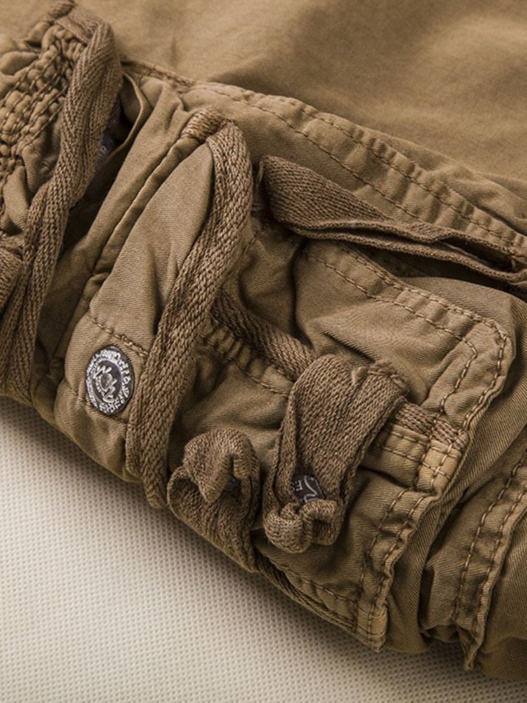 Shorts Casuais Masculinos Coreanos Com Bolso Liso Reto Cintura Média