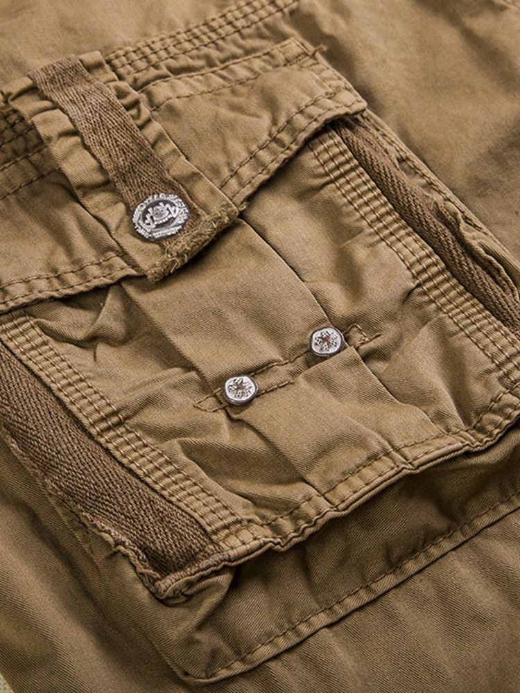 Shorts Casuais Masculinos Coreanos Com Bolso Liso Reto Cintura Média