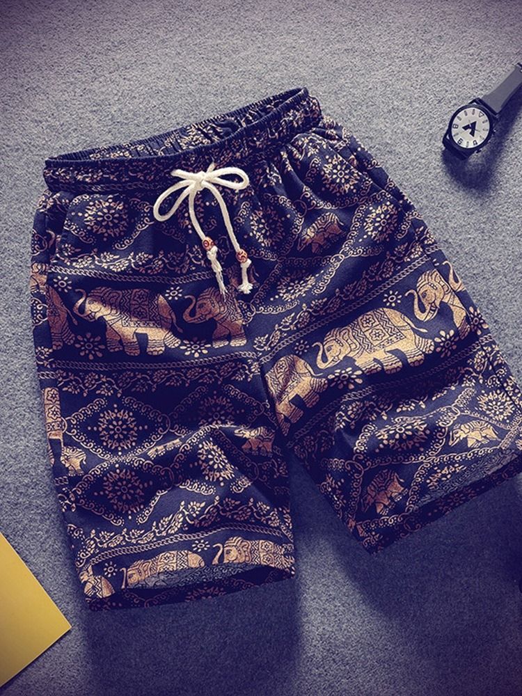 Shorts Casuais Masculinos Coreanos Com Cordões Finos E Retos Com Cordões