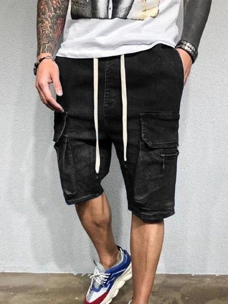 Shorts Casuais Masculinos Retos