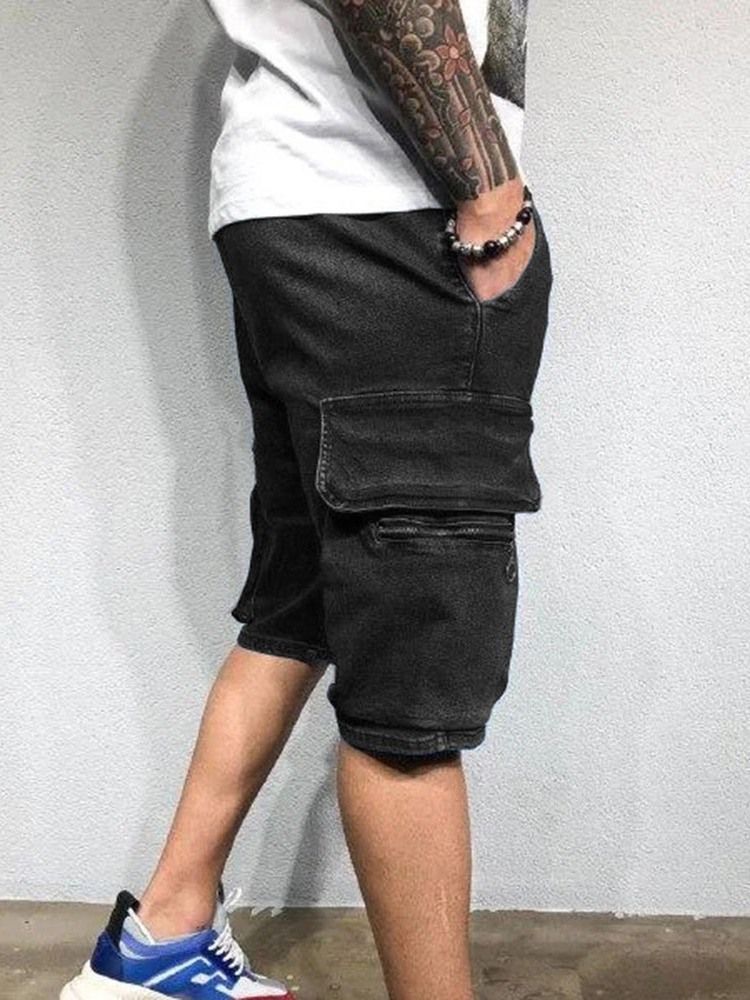 Shorts Casuais Masculinos Retos