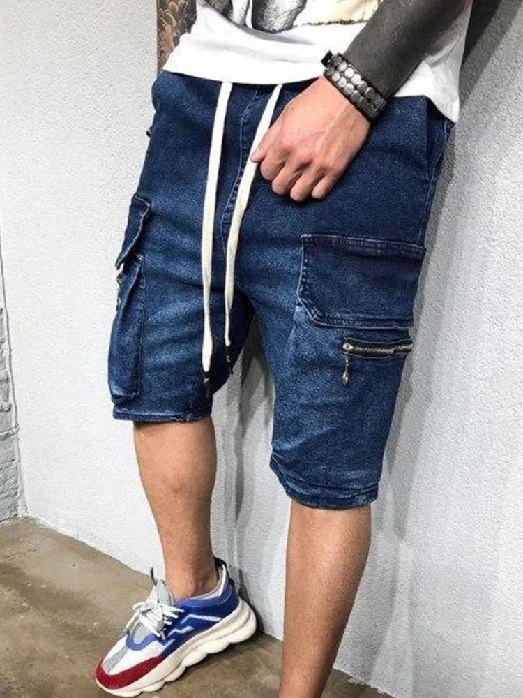 Shorts Casuais Masculinos Retos