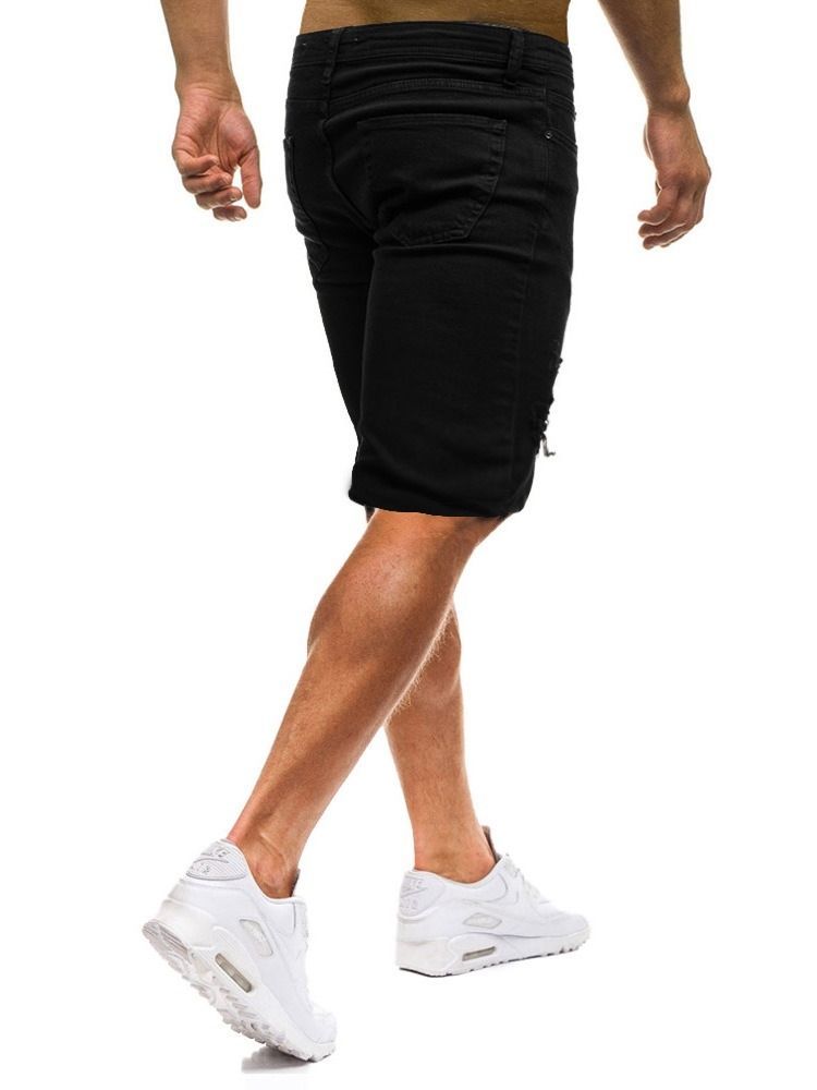 Shorts Casual Masculino Com Zíper Liso