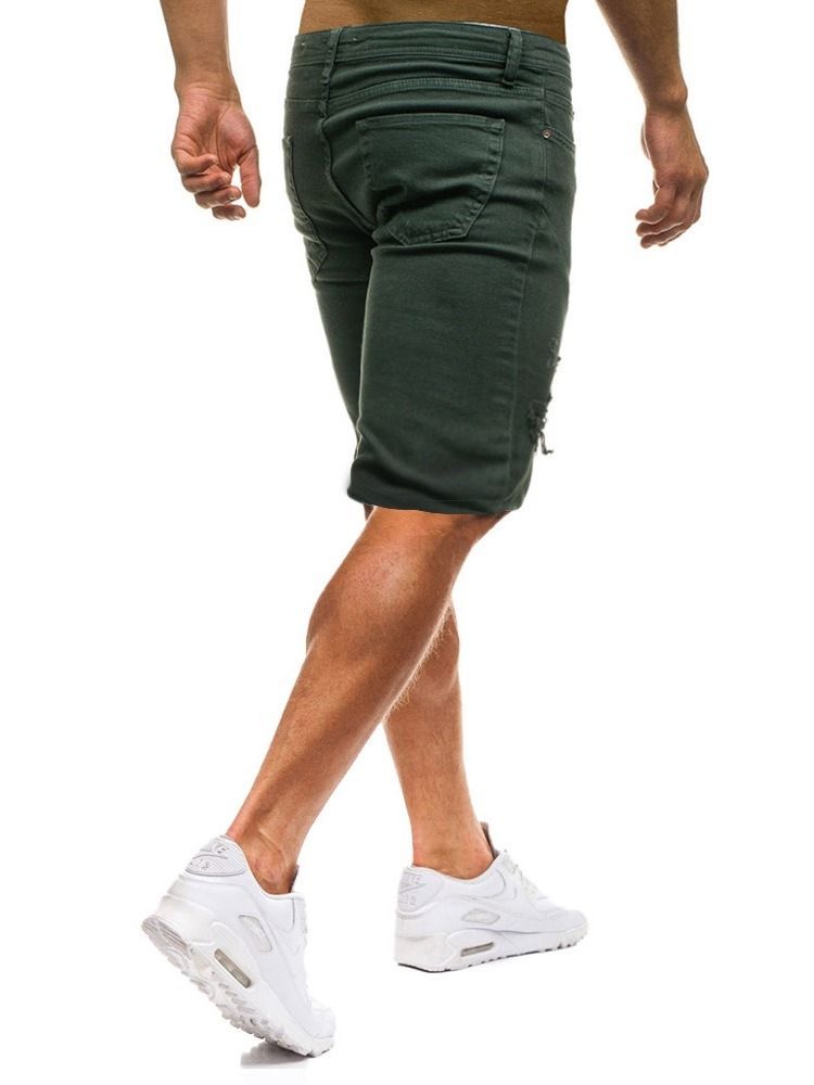 Shorts Casual Masculino Com Zíper Liso