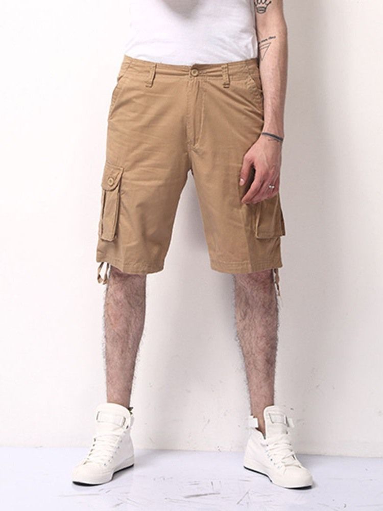 Shorts De Cintura Baixa Casual Masculinos Com Bolso Liso Cintura Média