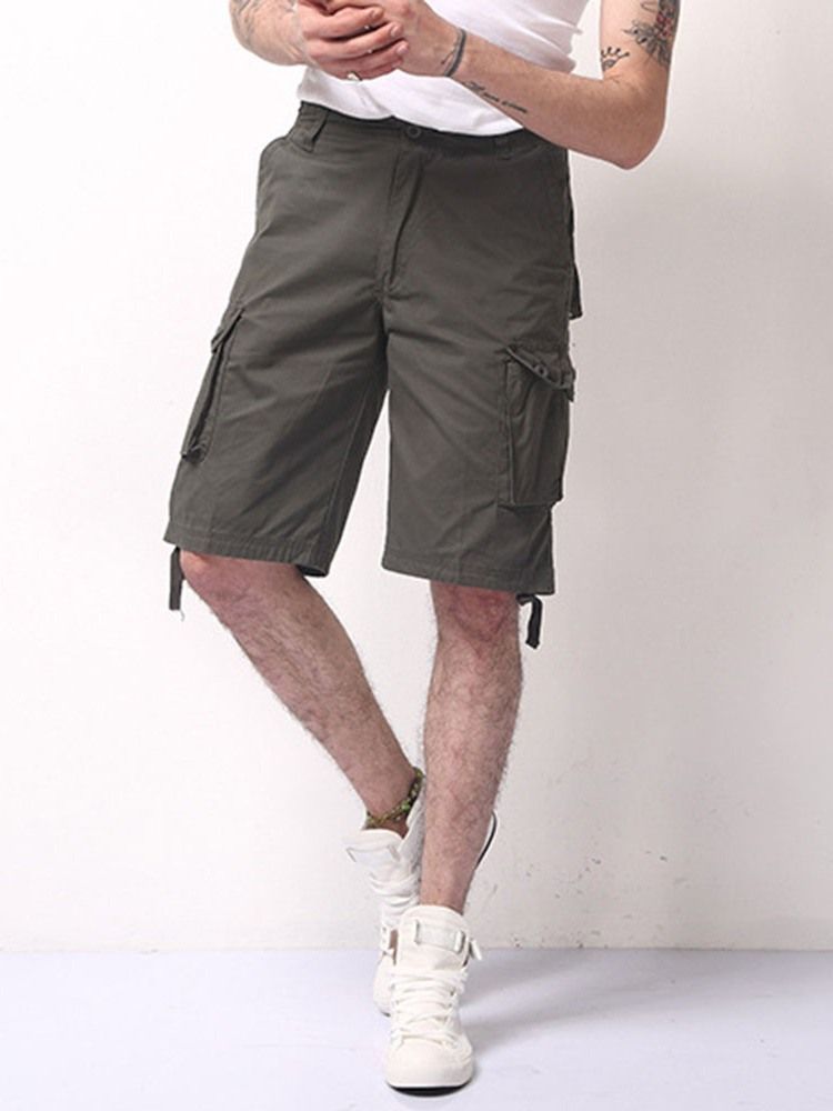 Shorts De Cintura Baixa Casual Masculinos Com Bolso Liso Cintura Média