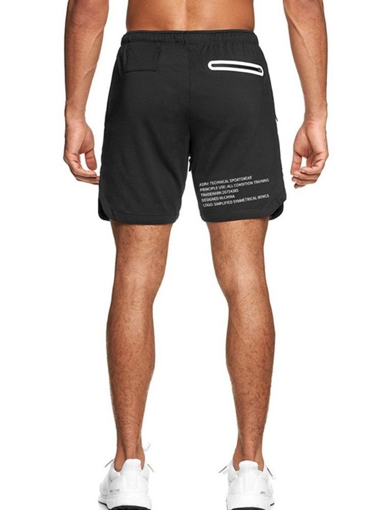 Shorts Esportivos Com Cordões Masculinos Com Estampa Solta