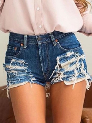 Shorts Femininos Jeans Rasgados Simples