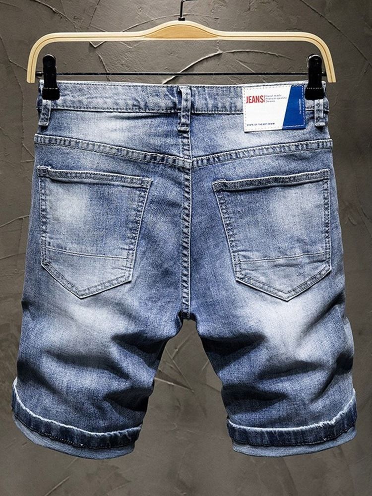 Shorts Jeans Masculinos Com Zíper Fino