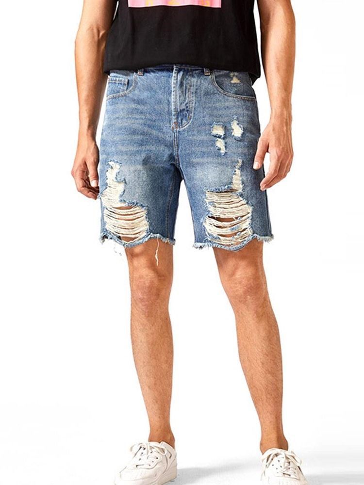 Shorts Jeans Masculinos Retos Com Zíper Europeu