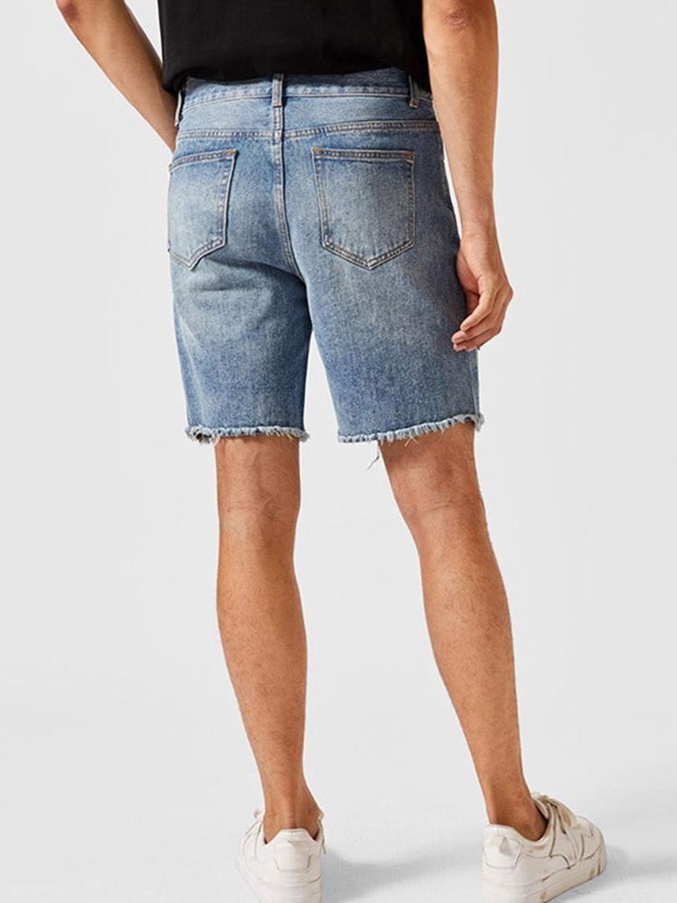 Shorts Jeans Masculinos Retos Com Zíper Europeu