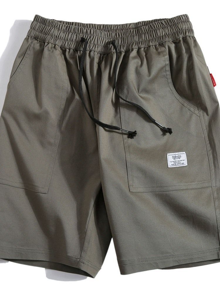 Shorts Masculinos Camuflados Em Linha Reta Casual Com Cordões