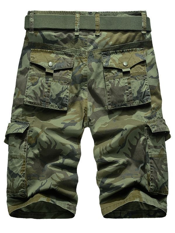 Shorts Masculinos Casuais Camuflados E Folgados