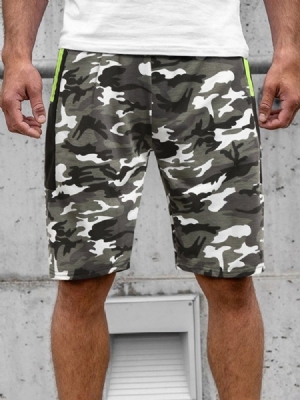 Shorts De Praia Masculinos De Bolso Reto Camuflados