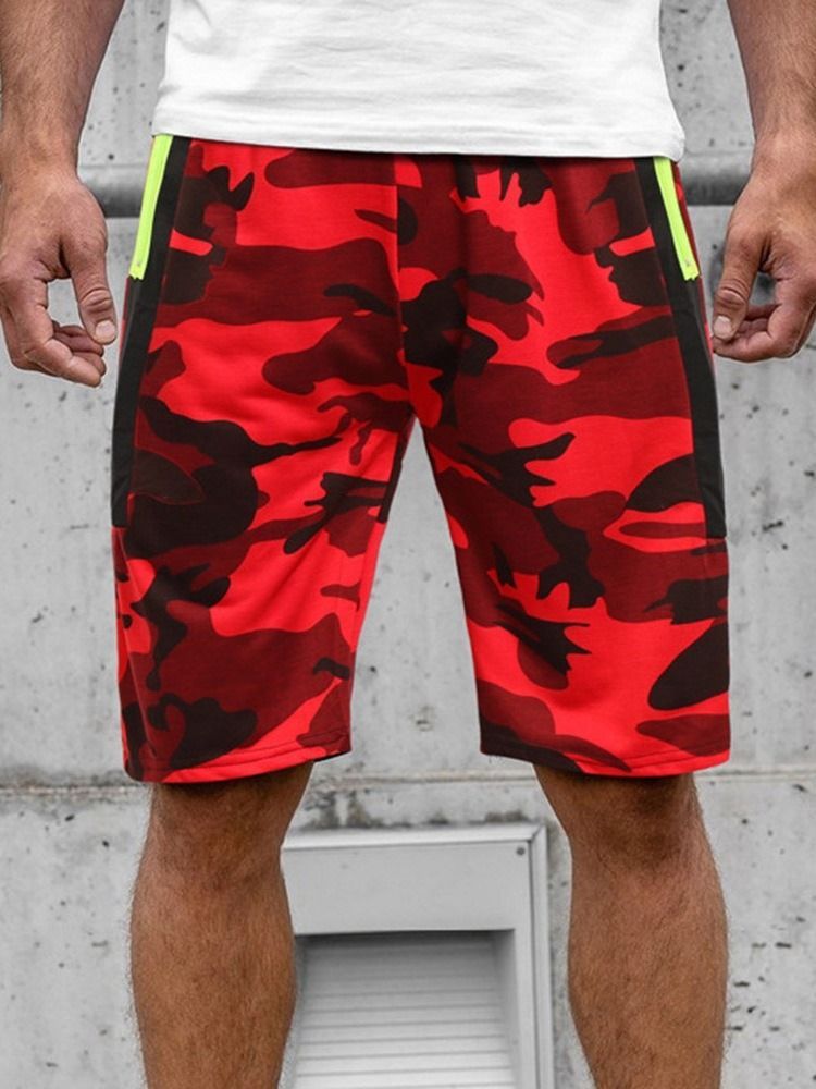 Shorts De Praia Masculinos De Bolso Reto Camuflados