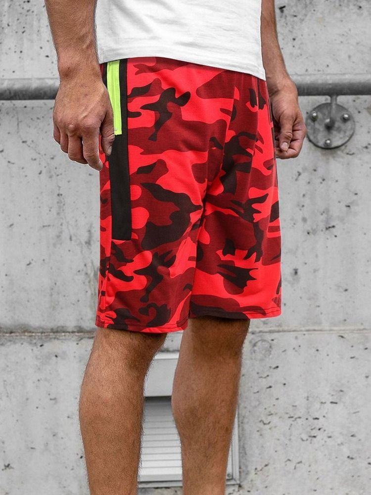 Shorts De Praia Masculinos De Bolso Reto Camuflados