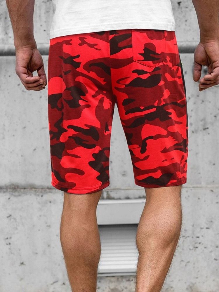 Shorts De Praia Masculinos De Bolso Reto Camuflados