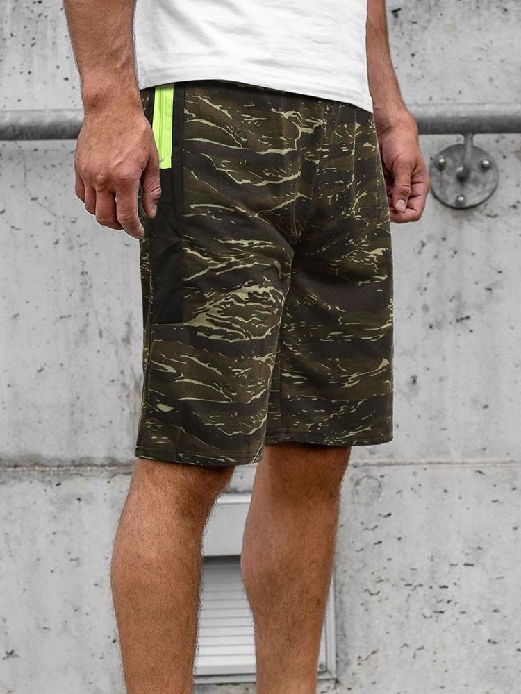 Shorts De Praia Masculinos De Bolso Reto Camuflados