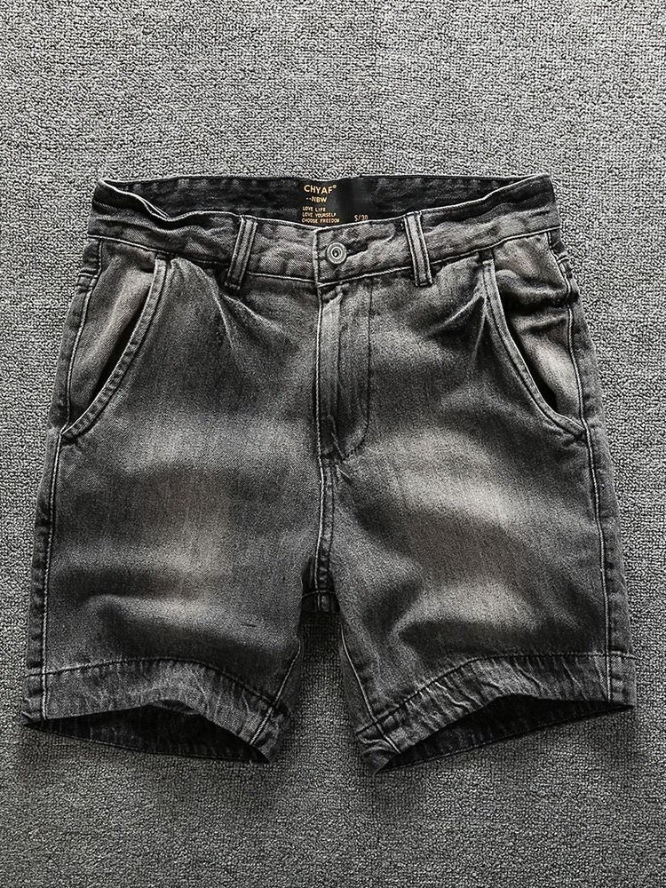 Shorts Reto Liso Com Zíper De Cintura Média Masculina